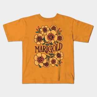 Marigold vintage flowers Kids T-Shirt